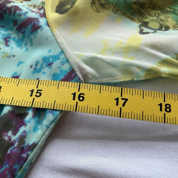 Rampage Women's Green Mesh Faux Wrap Dress Size L Y2K 90’s Colors Mall Vibes‎ - Picture 4 of 11